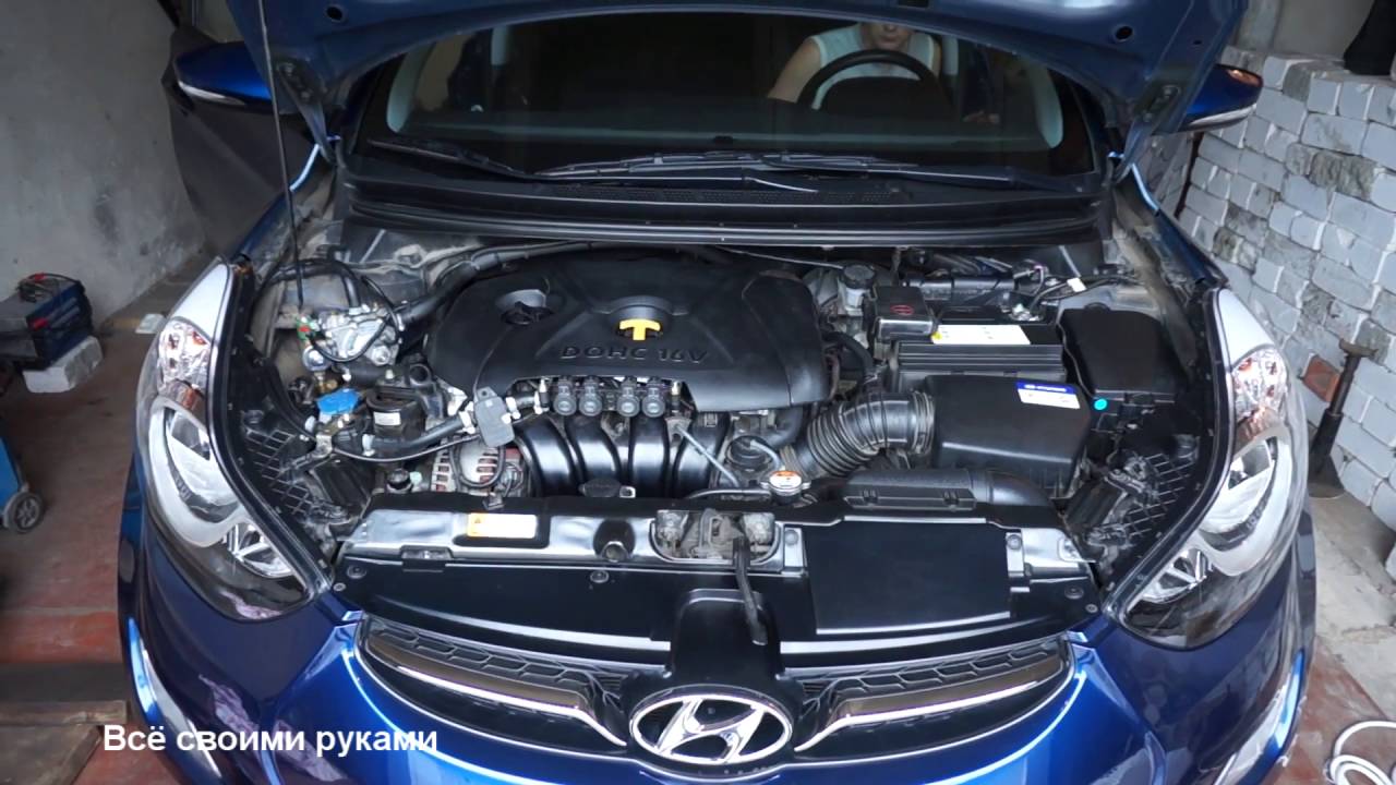 Замена масла и масляного фильтра Hyundai Elantra&Avante/Replaced oil and oil filter in the engine