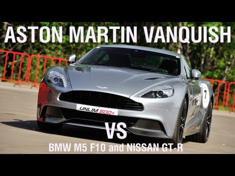 Aston Martin Vanquish (2013) vs BMW M5 F10 vs Nissan GT-R