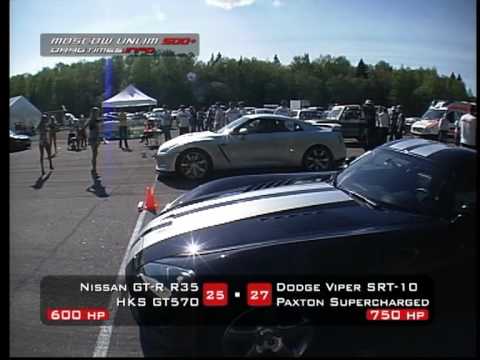 Nissan GT-R HKS GT570 vs Dodge Viper SRT-10 Supercharged