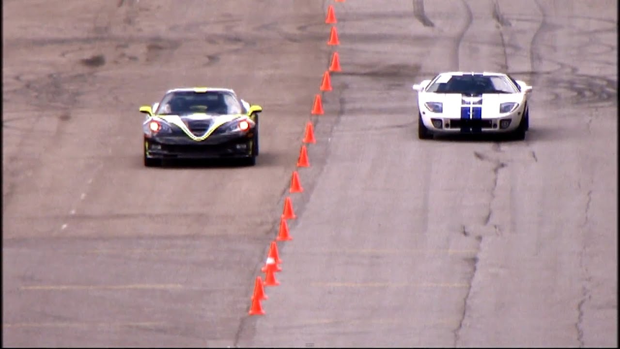 Chevrolet Corvette ZR1 vs Ford GT40 (Heffner GT-1000) @ 337 km/h