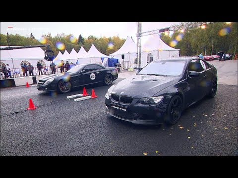 Mercedes SL 65 AMG vs BMW M3 ESS vs Porsche 911 Turbo; Nissan GT-R vs BMW M3 ESS