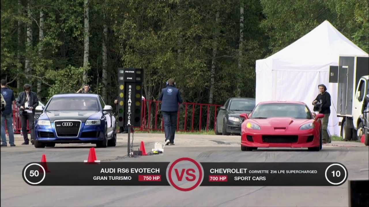 Audi RS6 Evotech vs Chevrolet Corvette Z06 Supercharged