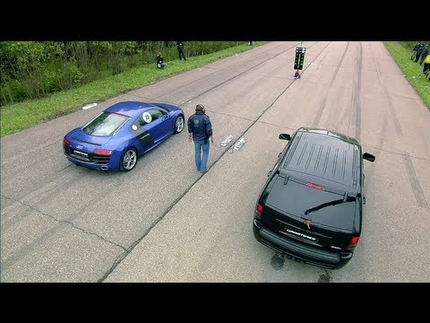 Audi R8 V10 vs Jeep SRT-8 vs Nissan GT-R