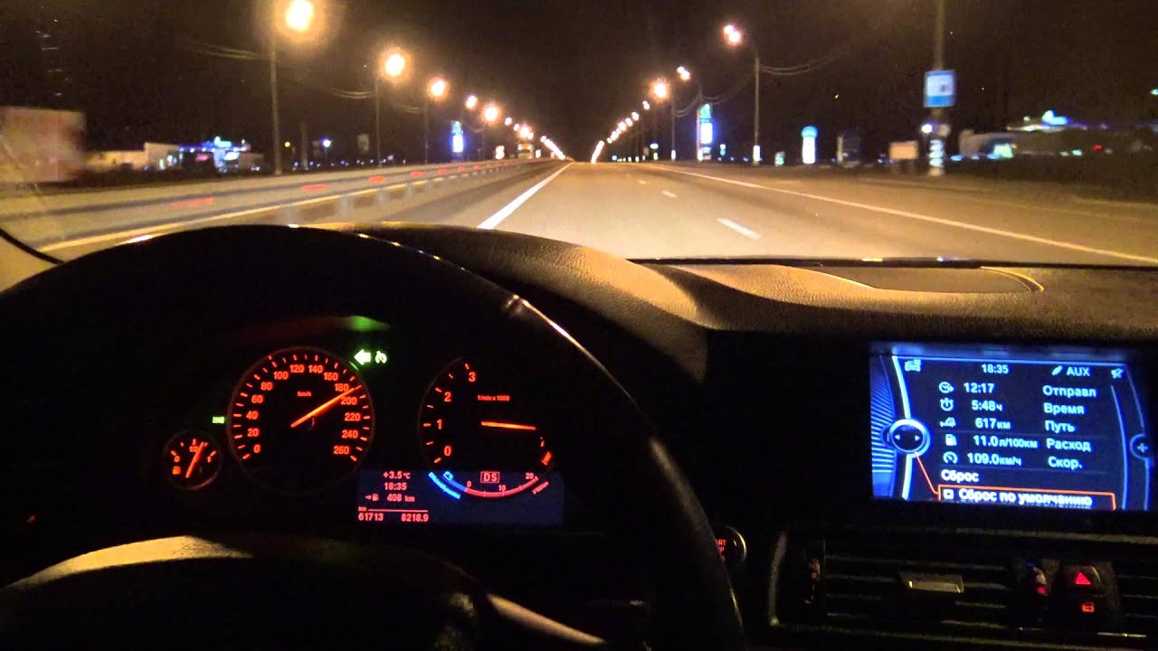 BMW 5 speed run in Russia 200 kmh+