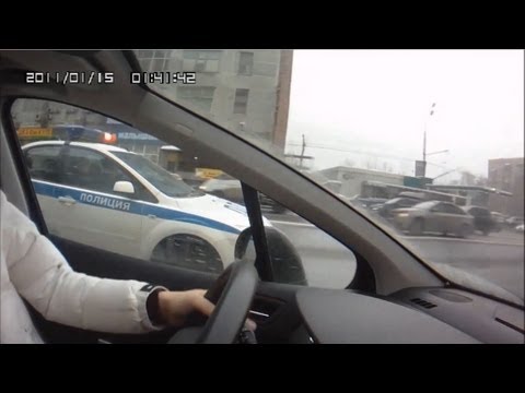 Погоня ГАИ по Москве за иностранцем/ Pursuit the driver in Moscow