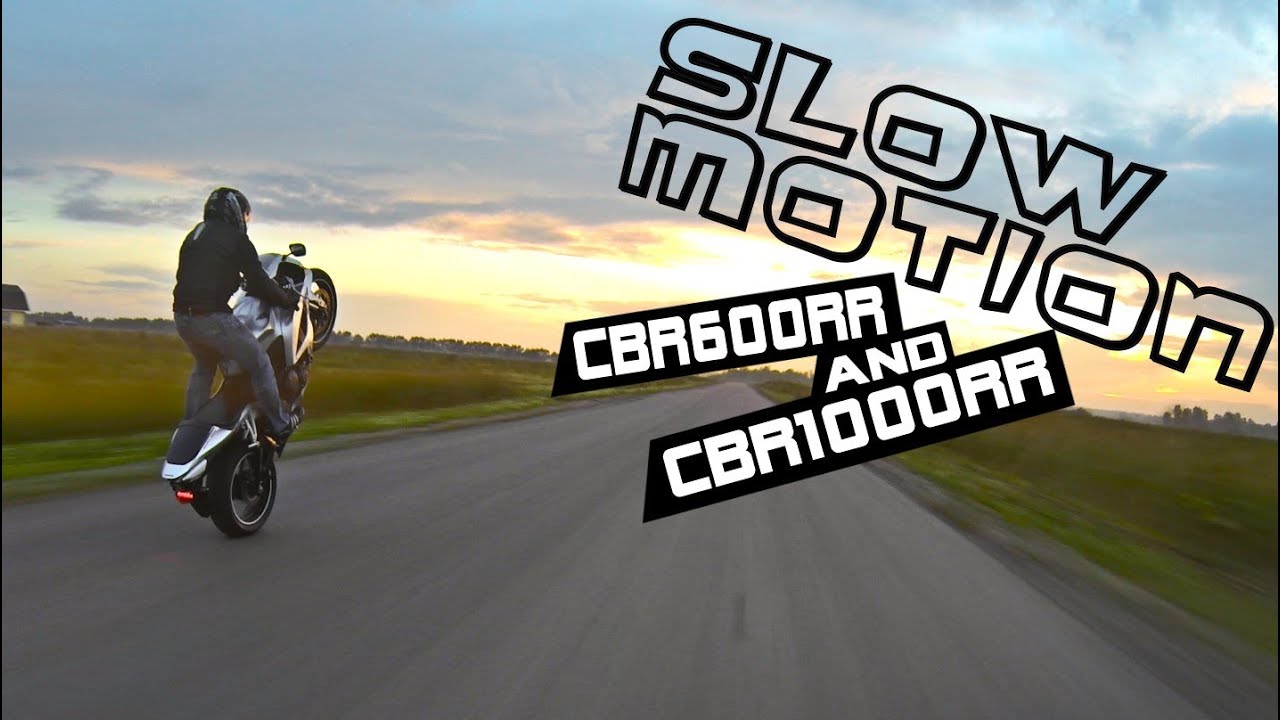 Honda cbr600rr and cbr1000rr Fireblade slow motion video | Compilation Wheelies