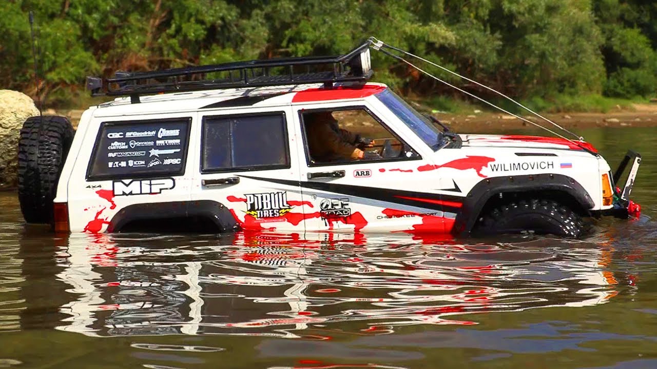 RC Car Mud Racing, Bashing, Splash — Jeep Cherokee Axial SCX10 II  Wilimovich