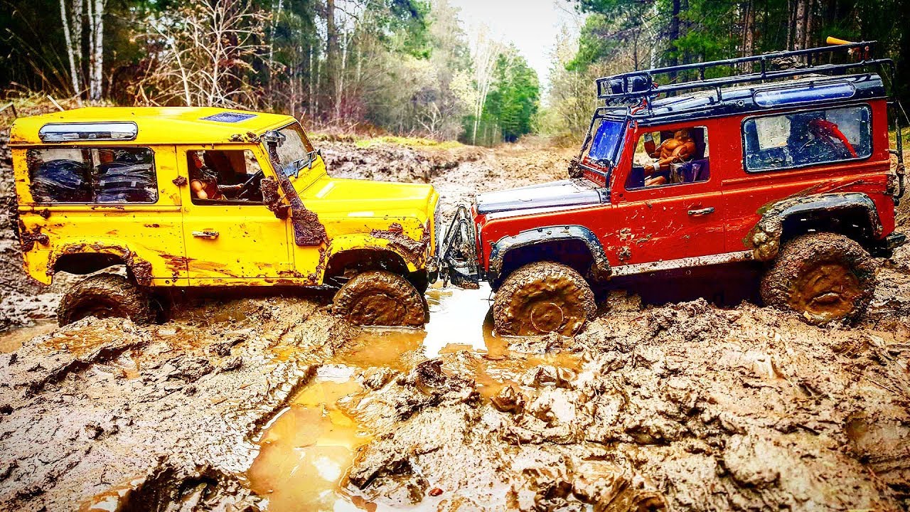 RC Trucks 4x4 Stuck In Extreme RC Mudding Trail Run Defender 90 and Hummer H2 — RC Extreme Pictures