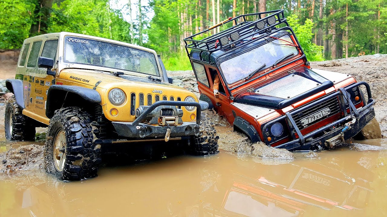 RC Extreme Pictures — RC Cars OFF Road 4x4 Adventure — Mudding 4x4 Trucks Jeep VS Land Rover