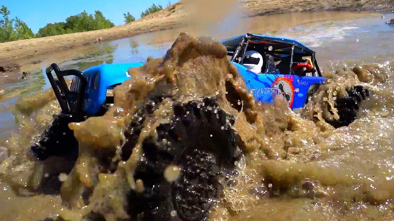 Water and Sand Bashing on the King OF Hammers RC Cars WlToys 10428 and Integy Mud Slingers 2 2 Tires