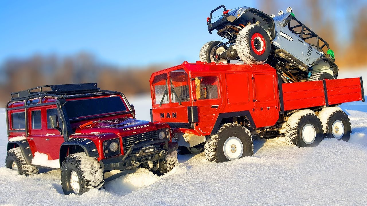 RC Cars Snow OFF Road — Traxxas TRX4 4x4, MAN KAT1 6x6 — RC Extreme Pictures