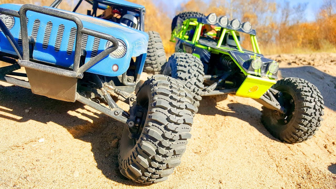 RC Cars Sand Storm Tires Test — Pit Bull Rock Beast VS DuraTrax Deep Woods On The WlToys 10428