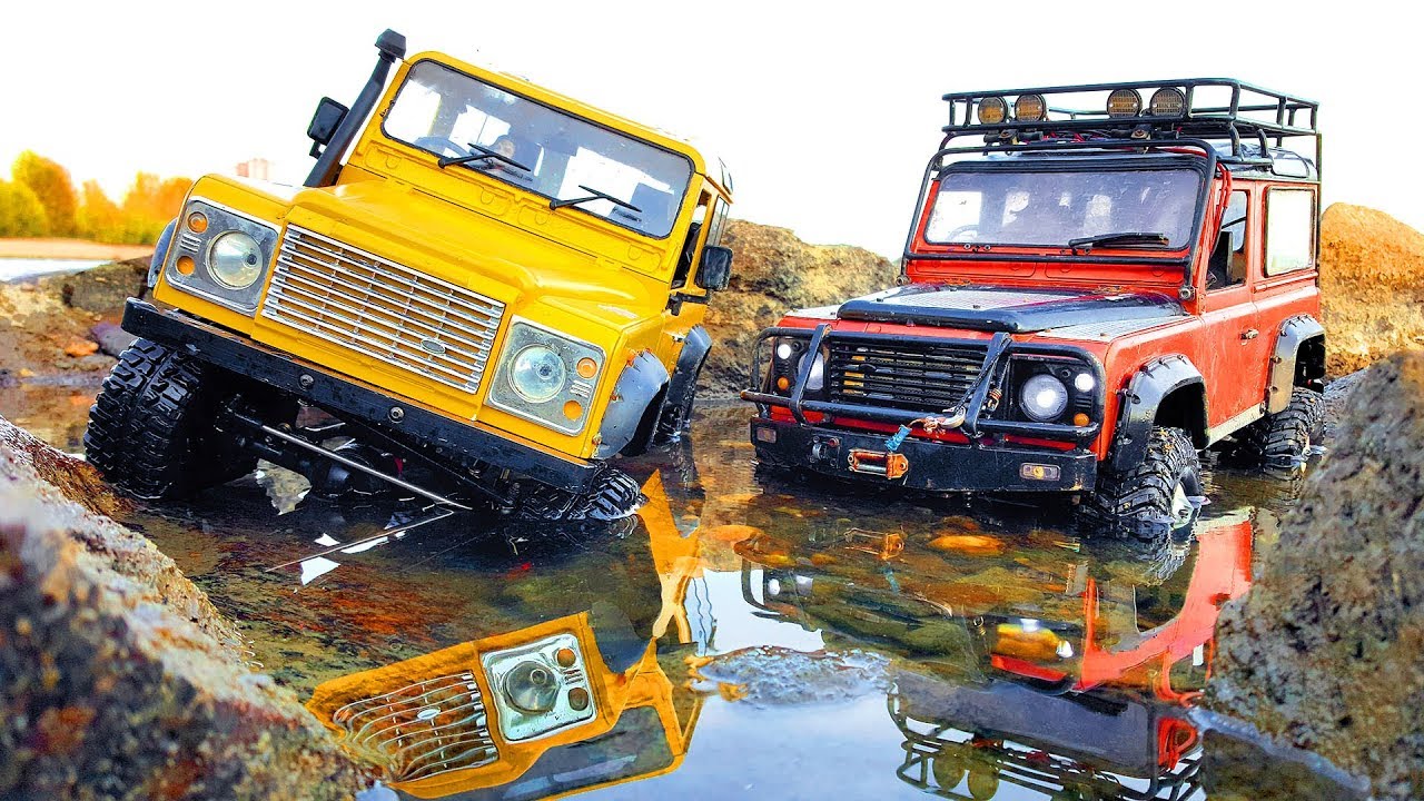 RC Truck Crawling in Water – Land Rover Defender 90 — RC Extreme Pictures