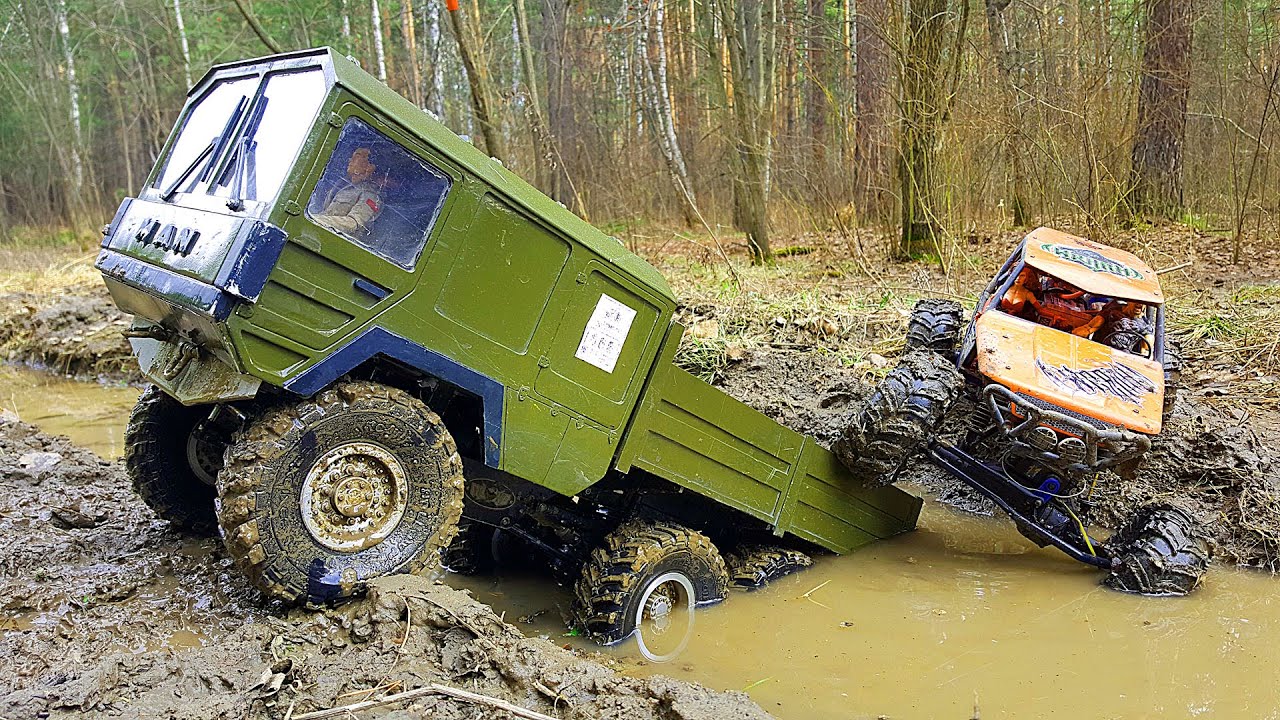 RC #Trucks #Mudding 4x4 VS 6x6 Scale #OFFRoad | THE BEAST #RC4WD MAN Truck, #Axial Wraith